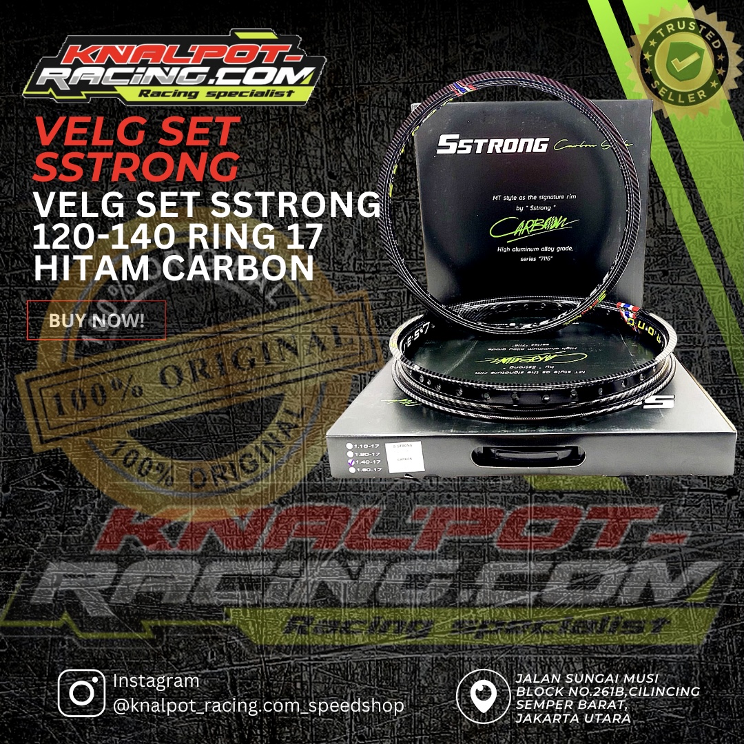 VELG SET SSTRONG 120-140 RING 17 HITAM CARBON